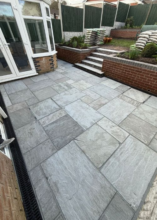 indian stone patio after