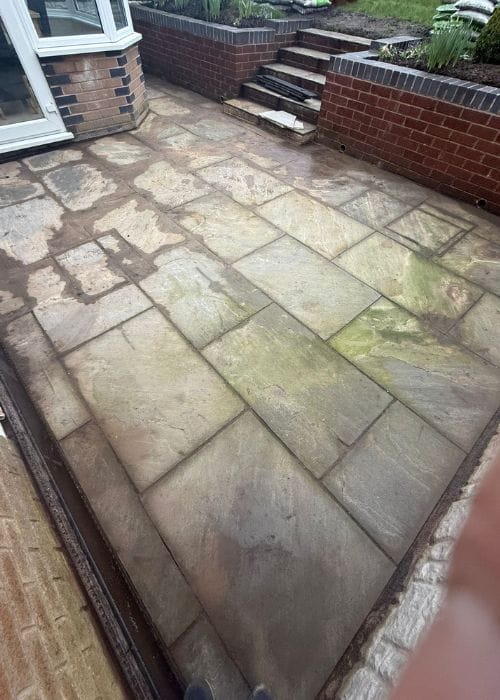 indian stone patio before