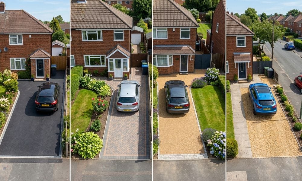 lots of different types of driveways
