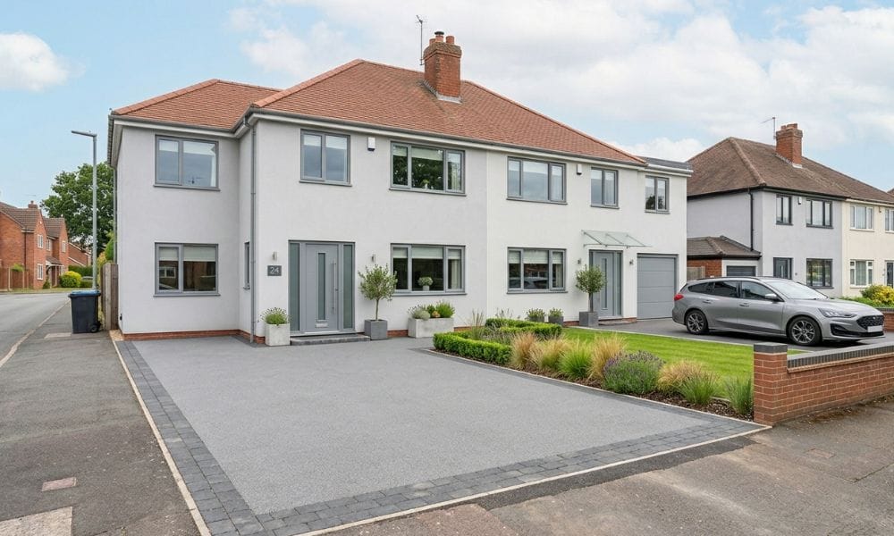 grey driveway outside stoke-on-trent house