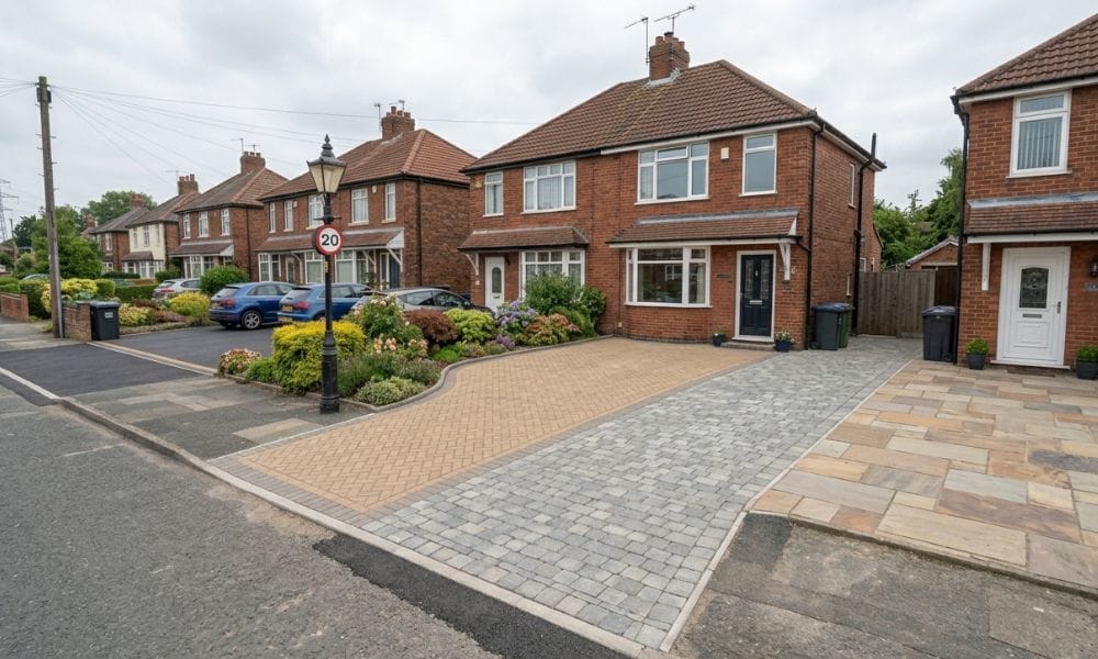 mix of driveway styles