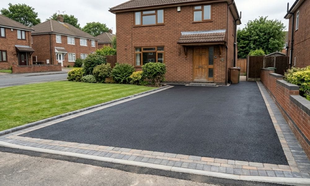 tarmac driveway in front of house